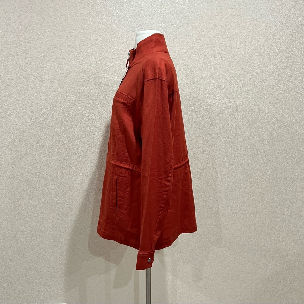 32 Degrees Cool Orange Red Linen Blend Trace Drawstring NWT Jacket Size Medium - Picture 3 of 10